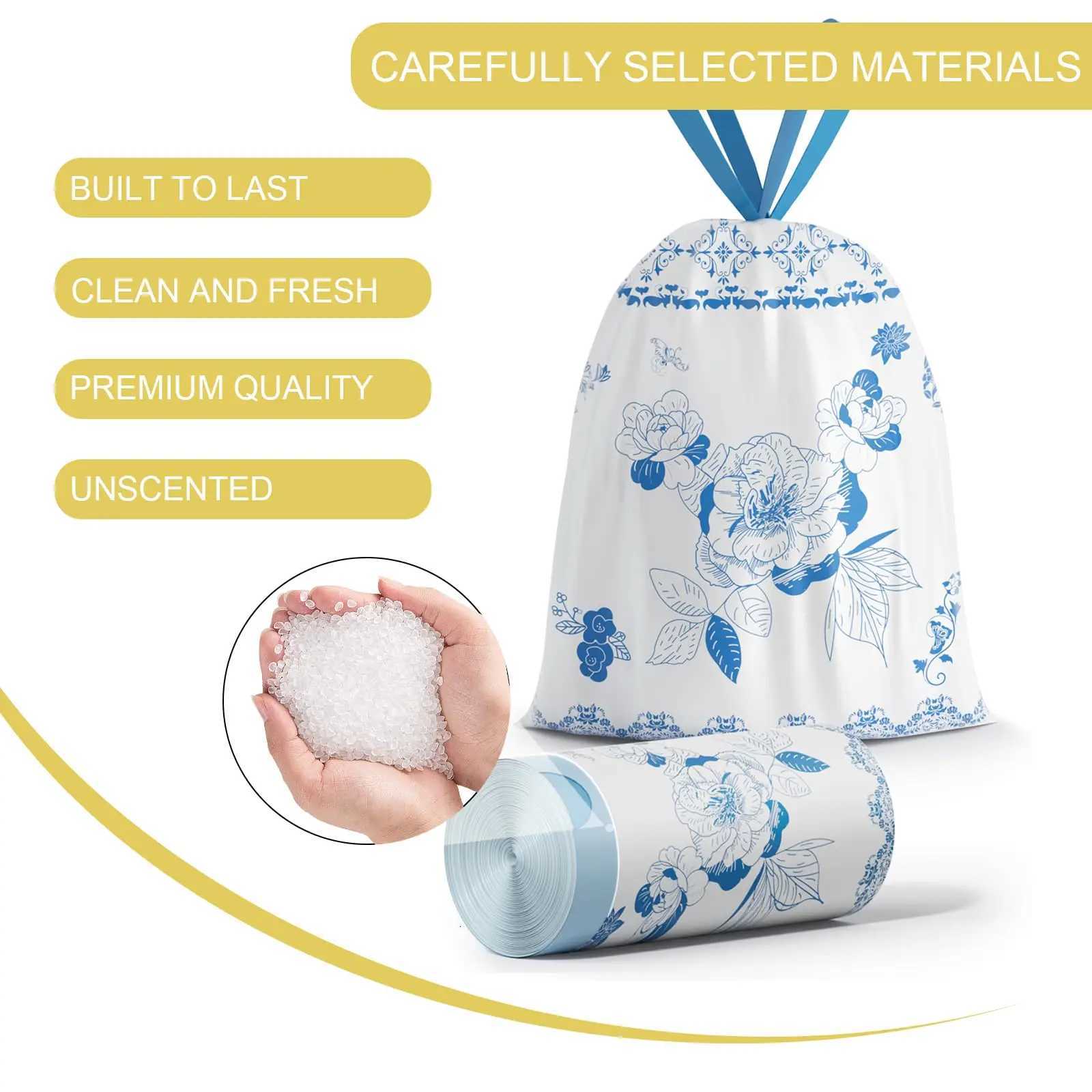 4 Gallon Non Tear Drawstring Garbage Bag Thickened Hand-held Disposable Plastic Bag Kitchen Cleaning Bag C251119