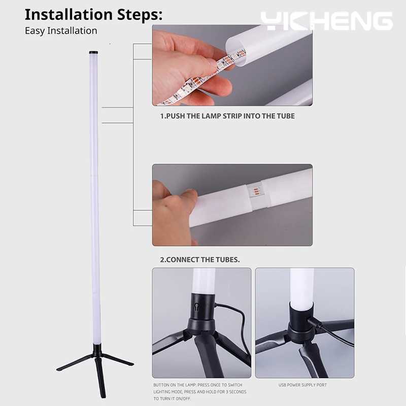 103CM RGB LED Floor Lamp Smart Remote Control Modern Corner Floor Lamp Atmospheric Standing Stand Light Christmas Decor Lighting M251119