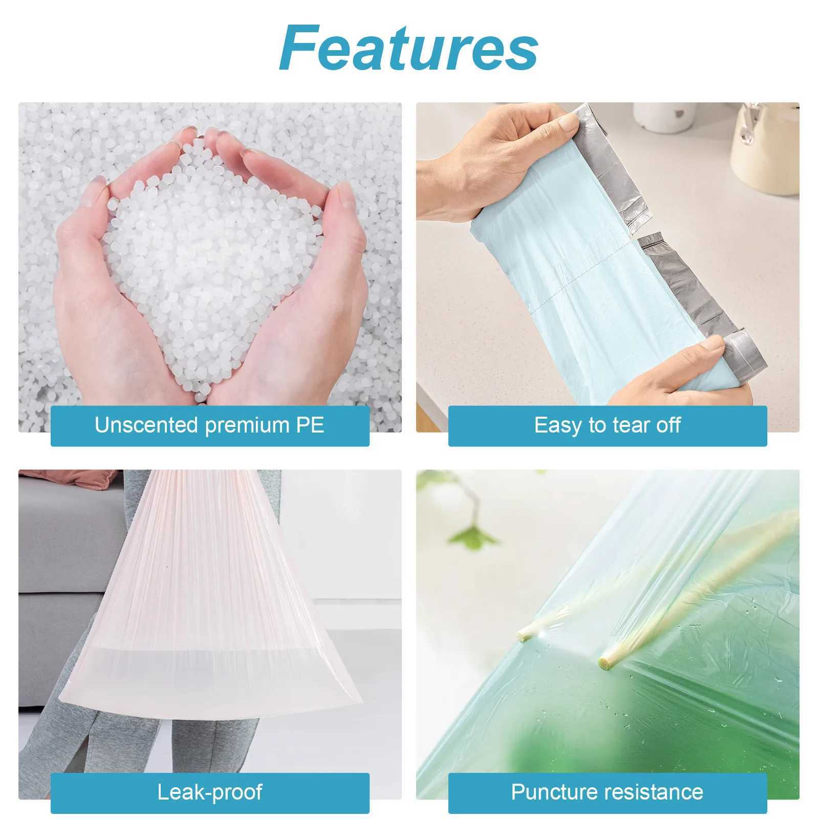 4 Gallon Drawstring Trash Bags 45x50 cm Unscented Garbage Bags Trash Can Liners for Office Bedroom Bathroom Thickened 1Roll C251119