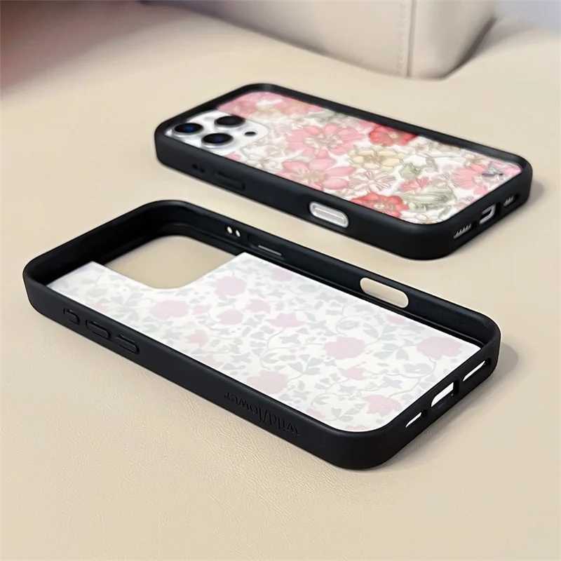 Wildflower Ins Cute Cartoon Phone Case for iPhone 17 16 15 14 13 12 Pro Max Flower Print Brown Luxury WF Shockproof Cover Y251118