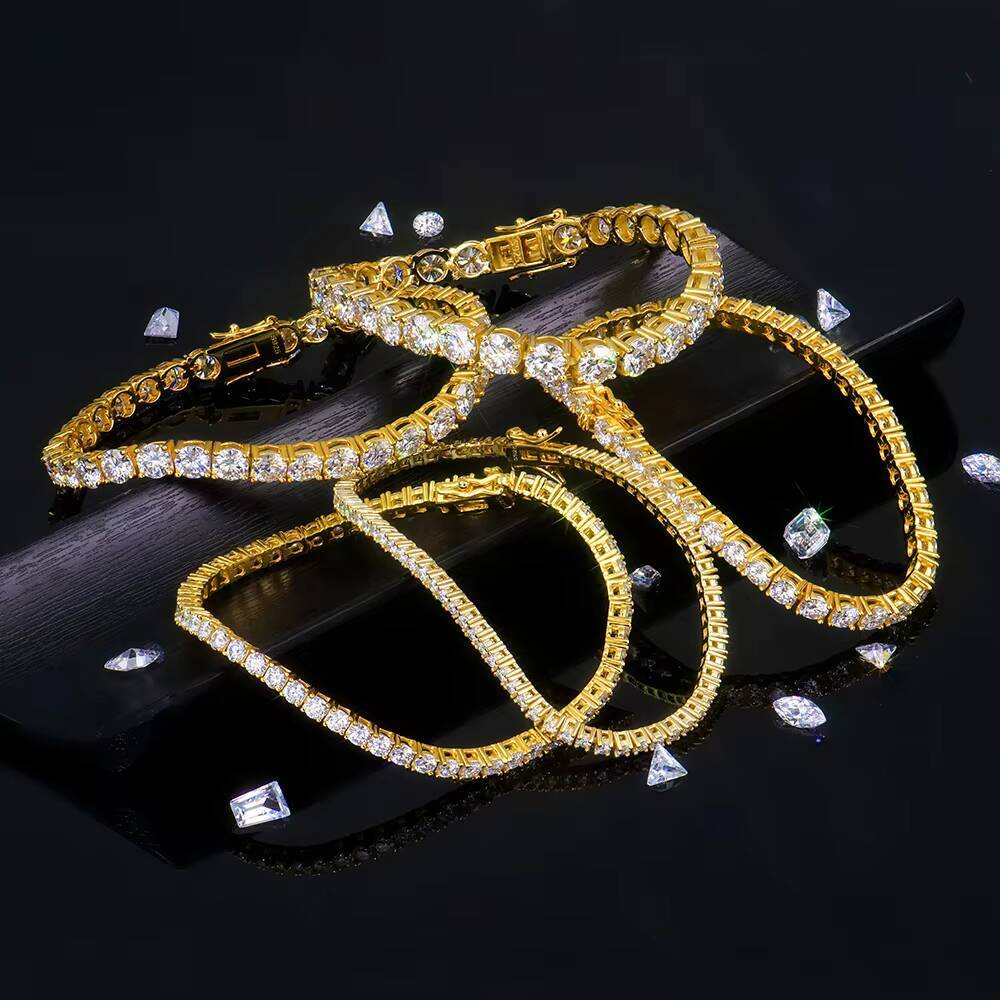 Classic 925 Silver 2mm-3mm Moissanite Tennis Bracelet 4 Prong Ultra Value Collection DEF COLOR VVS Clarity