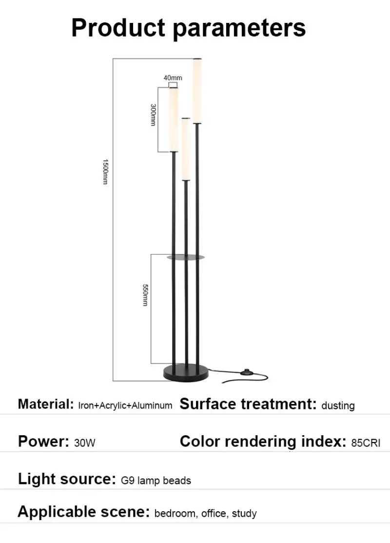 2025 Modern LED Shelf Floor Lamp Storage Standing Lighting Dimmable Floor Lamp Indoor with Remote Control for Home Decoration M251119