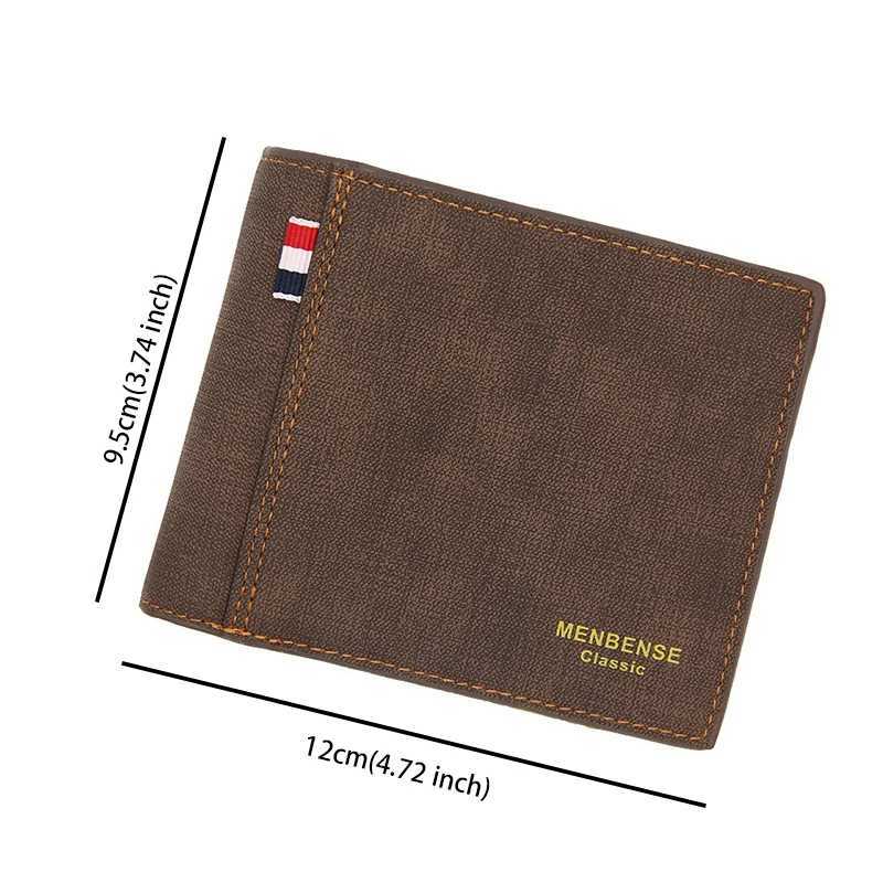 Simple Mens Wallets PU Leather Card Holder Purses for Men Slim Wallet and Handbags with Coin Pocket Male Gift Coffee Money BagsT251119