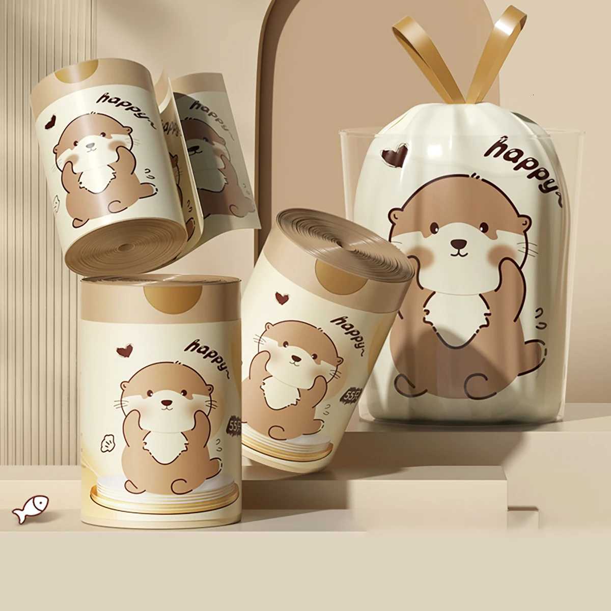 Thickened Non Tear Drawstring Garbage Bag Automatic Hand Closing Kitchen Household Non Fragile Dirty-Resistant Trash Bag C251119