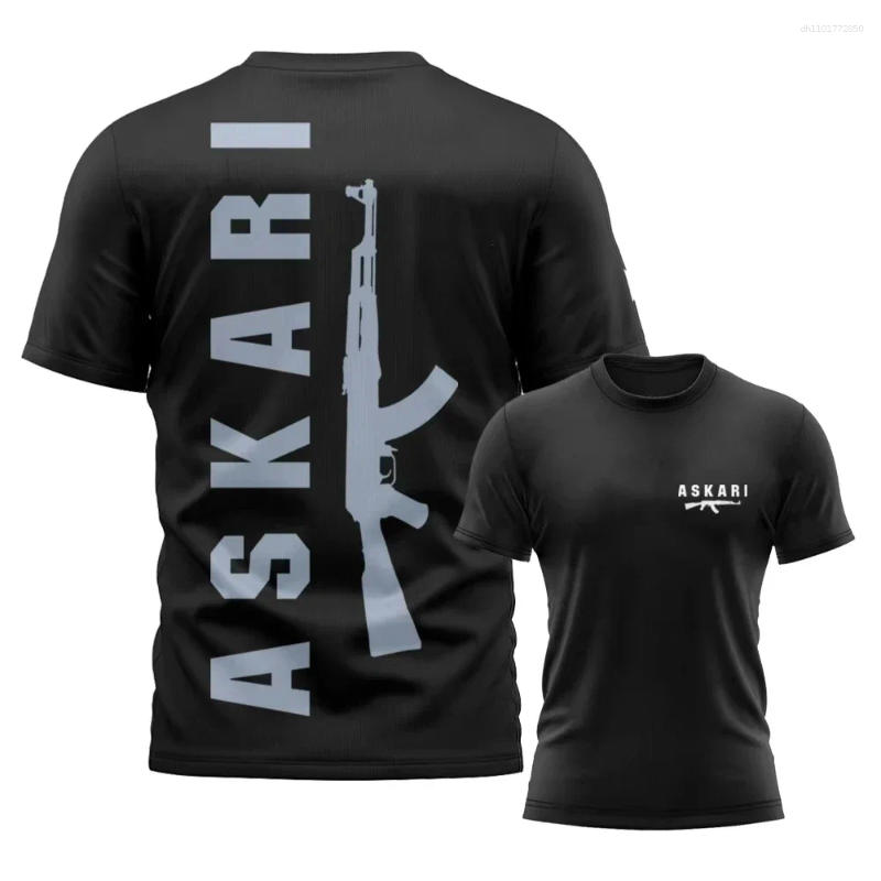 Men's T Shirts Askari Boxing Fighting T-Shirt Summer Sports Fitness Breathable Round Neck Short Sleeve Top For Outdoor Training