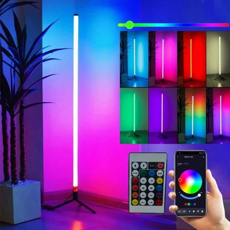 App Controlled RGB Corner Floor Lamp Musical Dimmable for Party Wedding Holiday Events Decoration M251119
