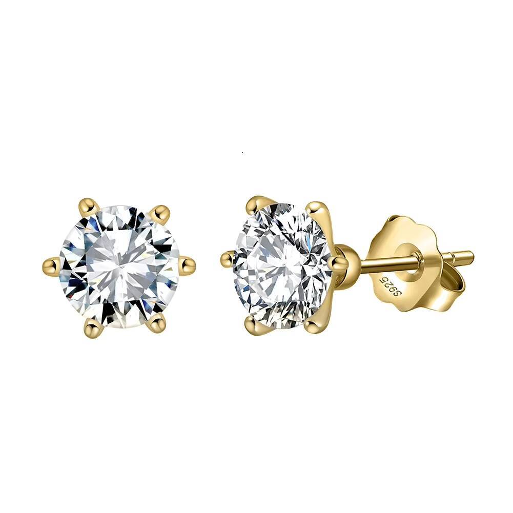 RINNTIN SMOE03 Hot Selling Screw Back VVS Moissanite Earrings Hip 925 Sterling Silver 1-4ct Moissanite Stud Earring
