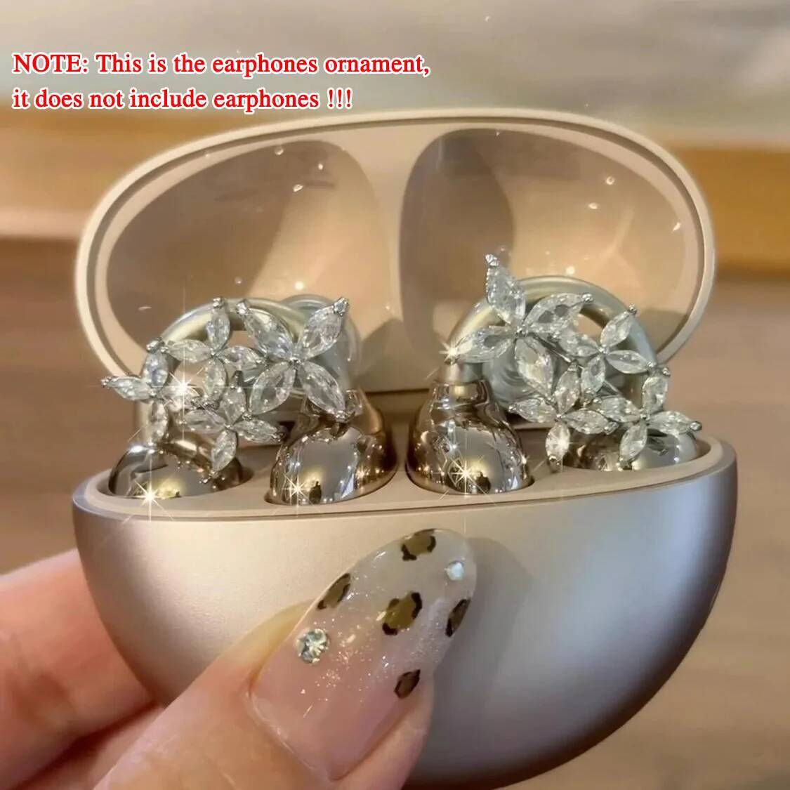 2025 New Customizable Flash Diamond Ear-Clip Accessories Zircon Earphone Charms OWS Earbuds Fashion Jewelry Gift For Women