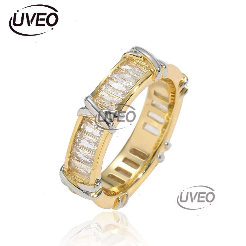 Luxury designer two-tone cross with ice out VVs Moissanite ring, free delivery of hip hop diamond ring for men and women