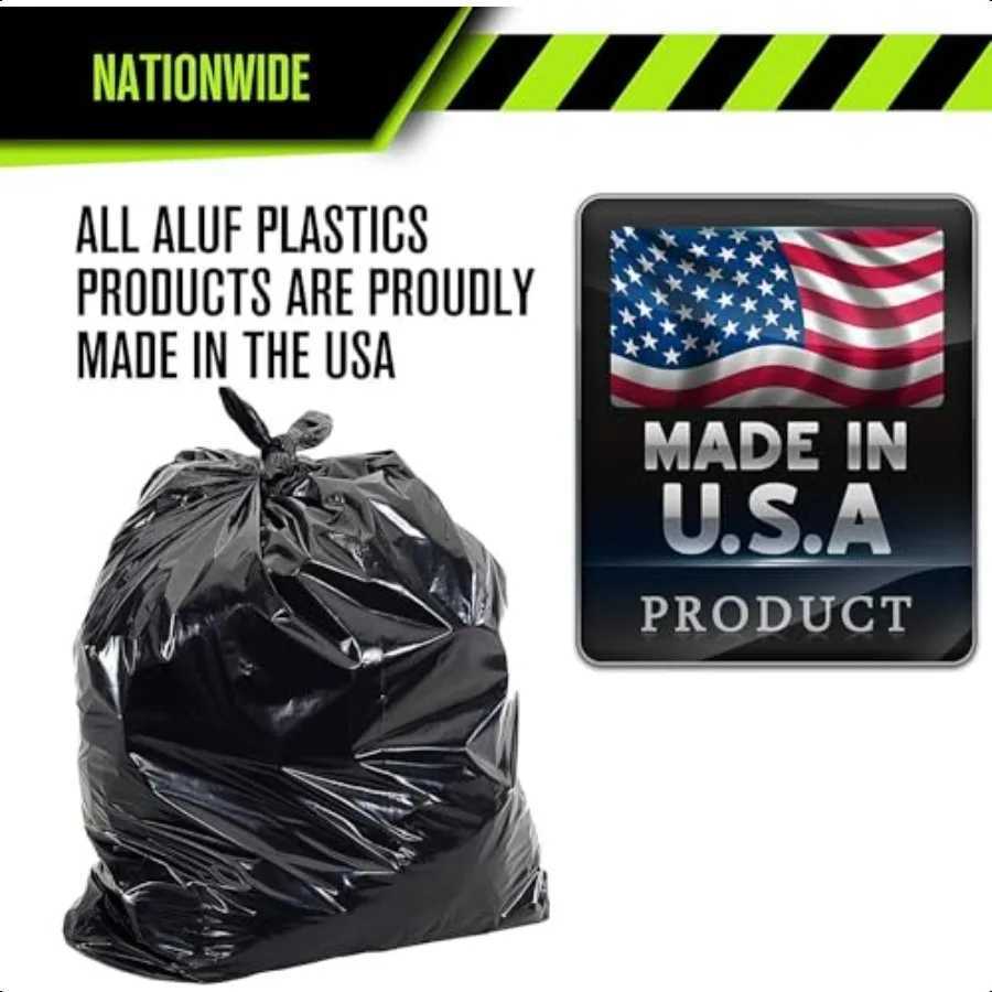 65 Gal Black Heavy Duty Garbage Bags 15 Mil 50x 48 Pack of 50 For Contractor Outdoor Construction Storage C2511192