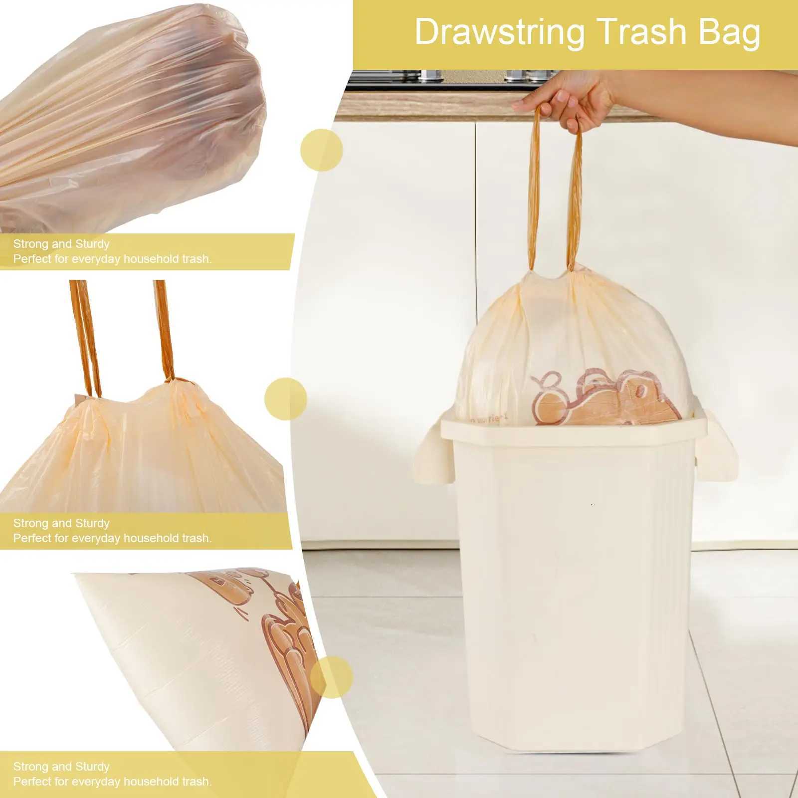 4 Gallon Capybara Trash Pouch Leak-proof Disposable Cleaning Waste Bag Thickened Strong Load-bearing Drawstring Garbage Bag C251119