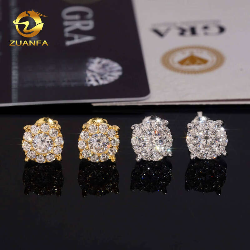 Loose Fashion Jewelry from American Warehouse Iced Out Hip Hop S Screw Back VVS1 Silicon Stone Earrings