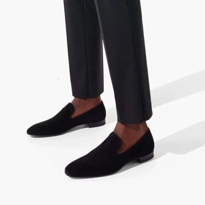 New In Red Bottom For Loafers Ck Solid Slip-On New Party Dress Size 38-48 Hot Men Shoes
