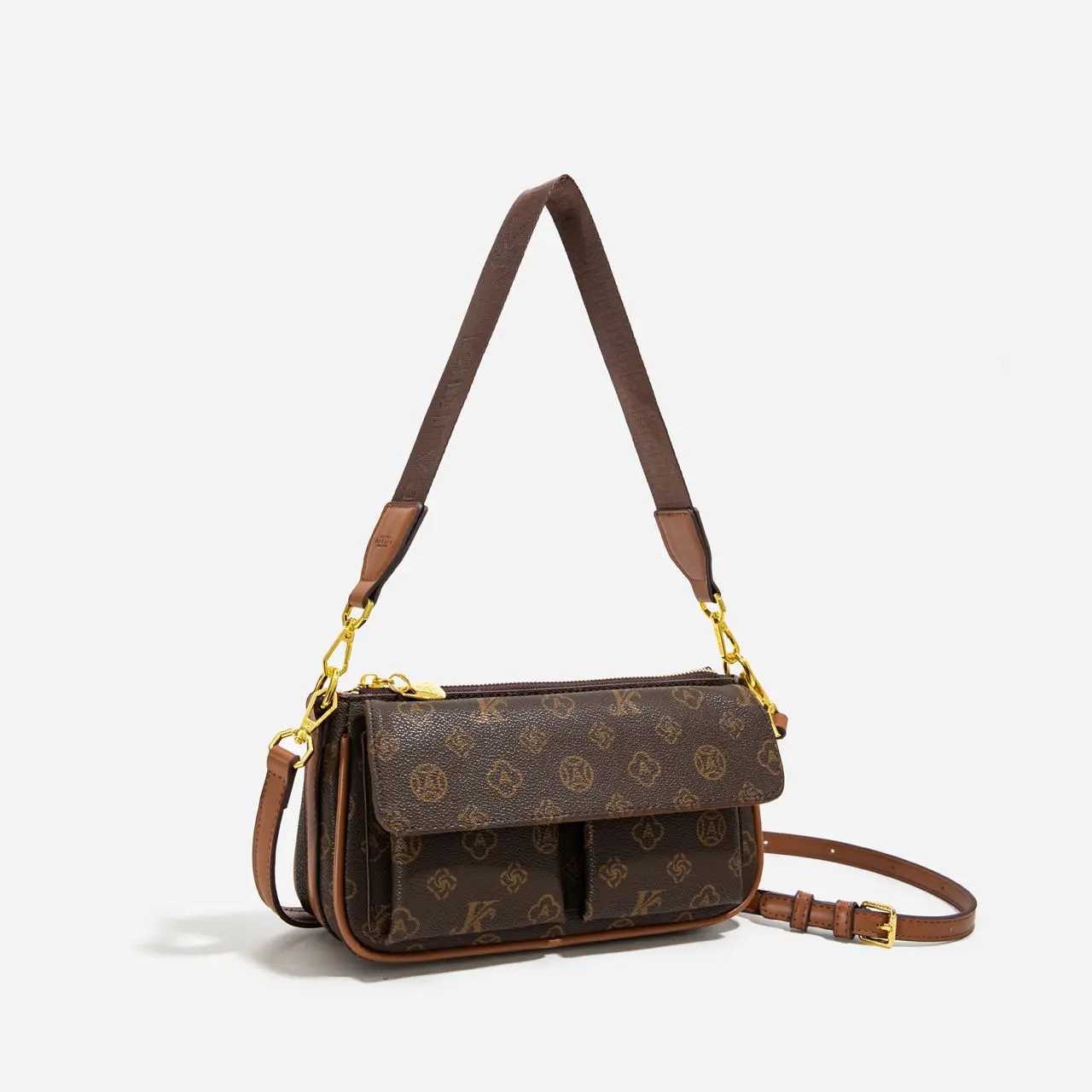 Womens Bags Genuine leather high-end handbag vintage flower shoulder crossbody small square bagW251119