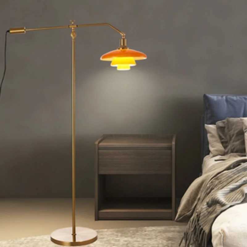 Modern Art Living Room Retro Floor Lamp Study Bedroom Bedside Light Decoration Standing Lamp Adjustable Glass Lamp LED Lighting M251119