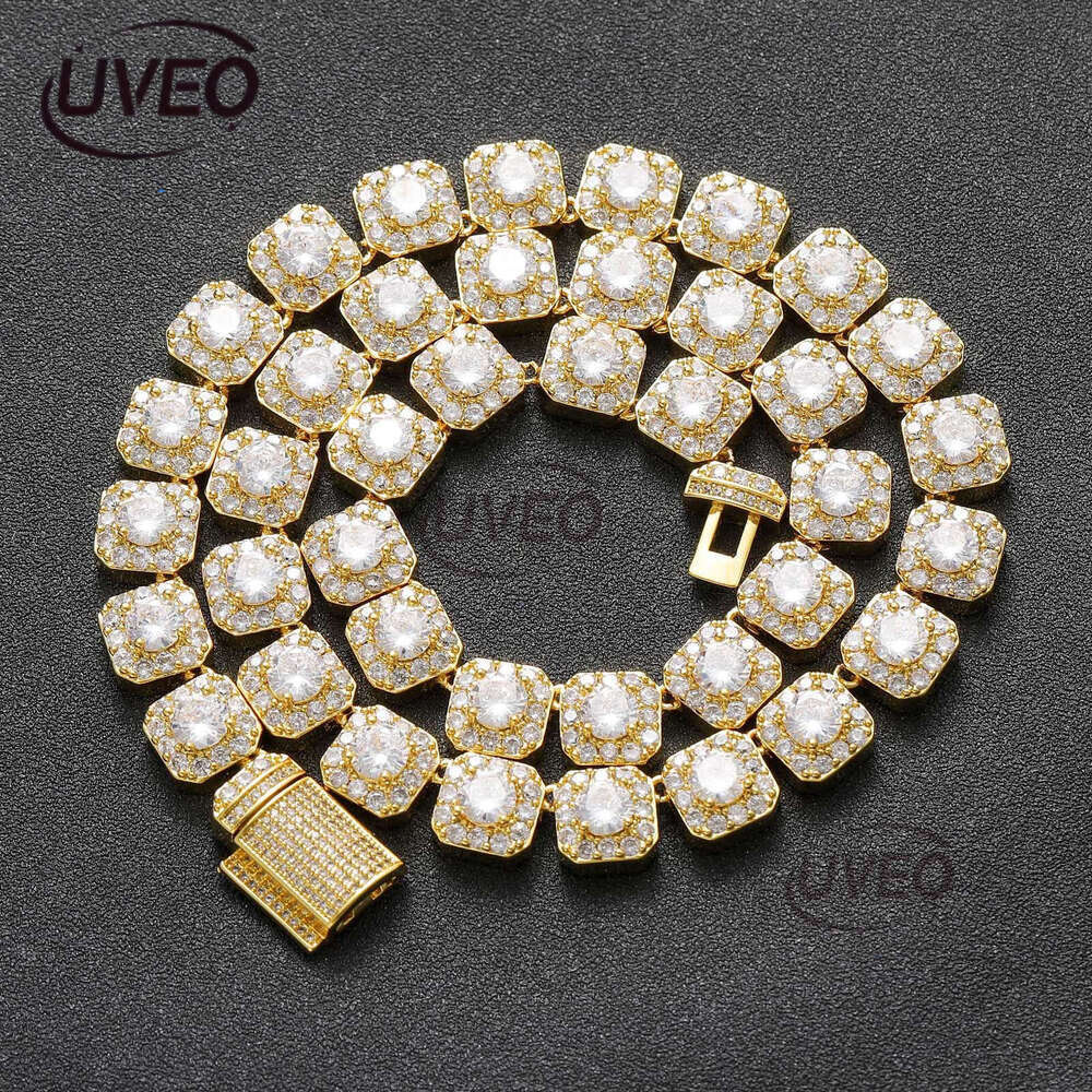 Luxury designer's new 10mm large ice out VVS Moissanite rock candy chain Men's and women's hip hop necklace bracelet Free delivery