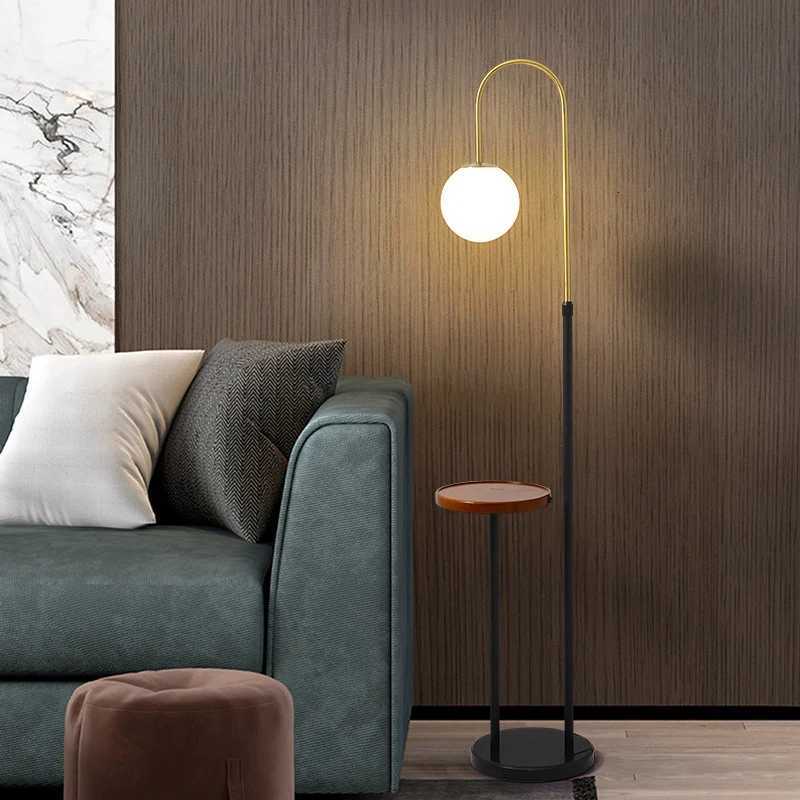 Nordic LED Floor Lamp Wireless Charge Standing Lamp with Table Art Decor Marble Floor Lamps for Living Room Bedroom Floor Lights M251119