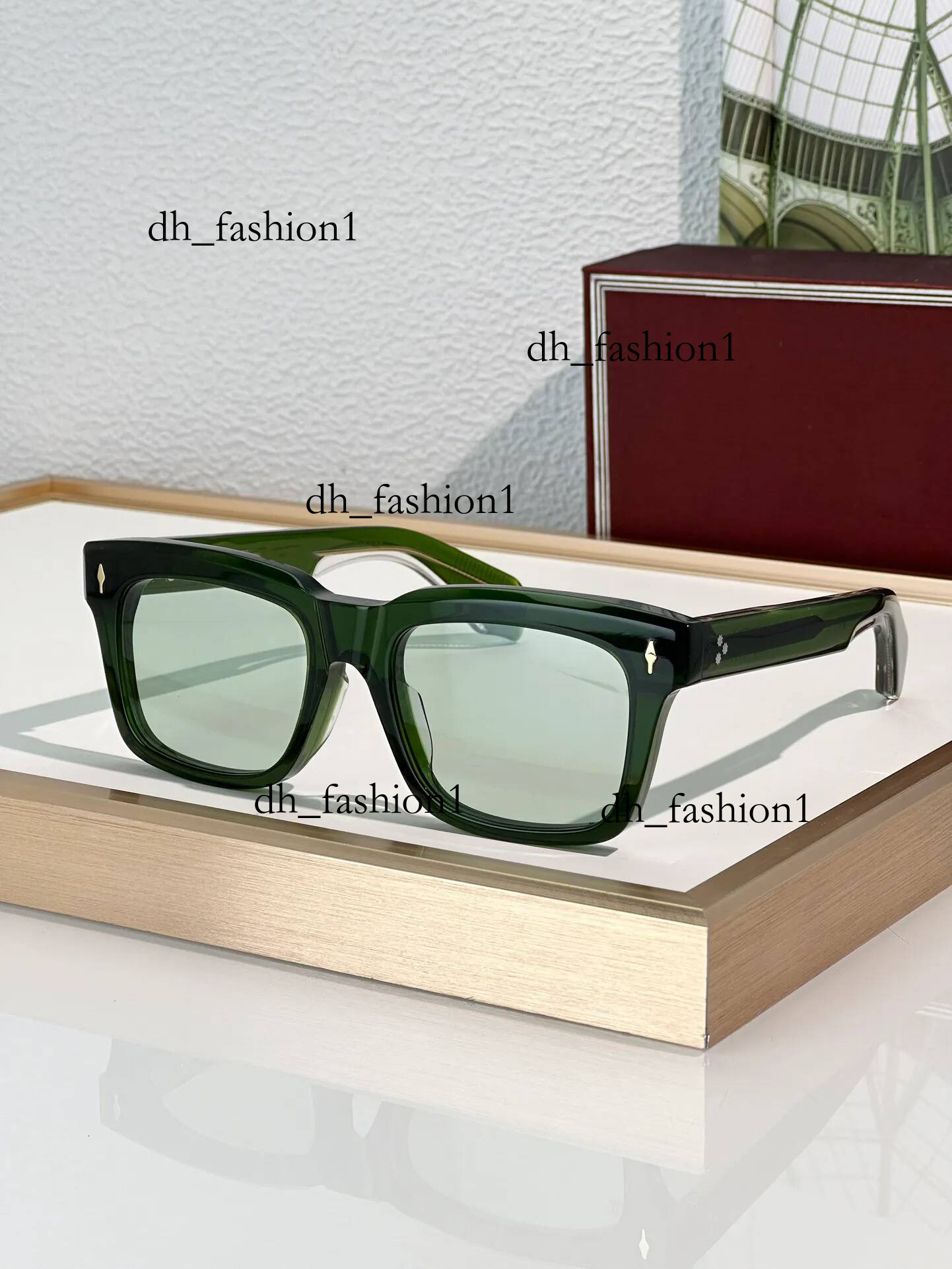 High Quality Hot Sales Designer Jaque Marie Mage Sunglasses Jacquard Sunglasses Brand Luxury Men Women Famous Rectangle Style Uv400 Protective Sunglass 75d