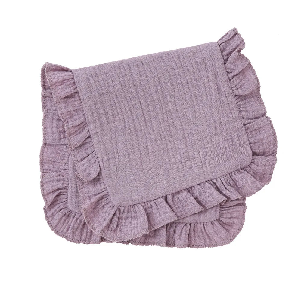 Wholesale plain weave ruffled Burp pads made of 100 pure cotton baby fabric 250414z