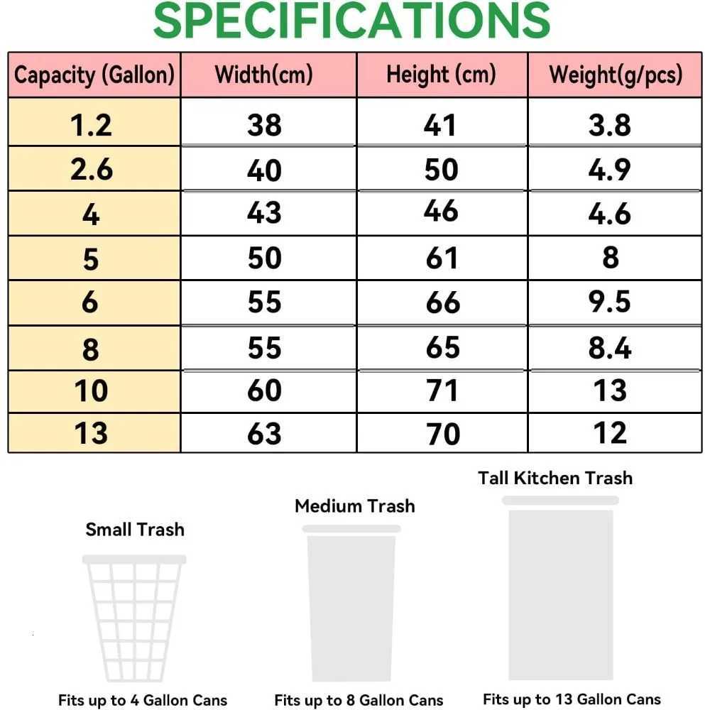 13 Gallon Trash Bags Drawstring Pack of 28 Garbage Bags for Kitchen and Home Use 63x70cm Size 12g/pcs Unscented White C251119