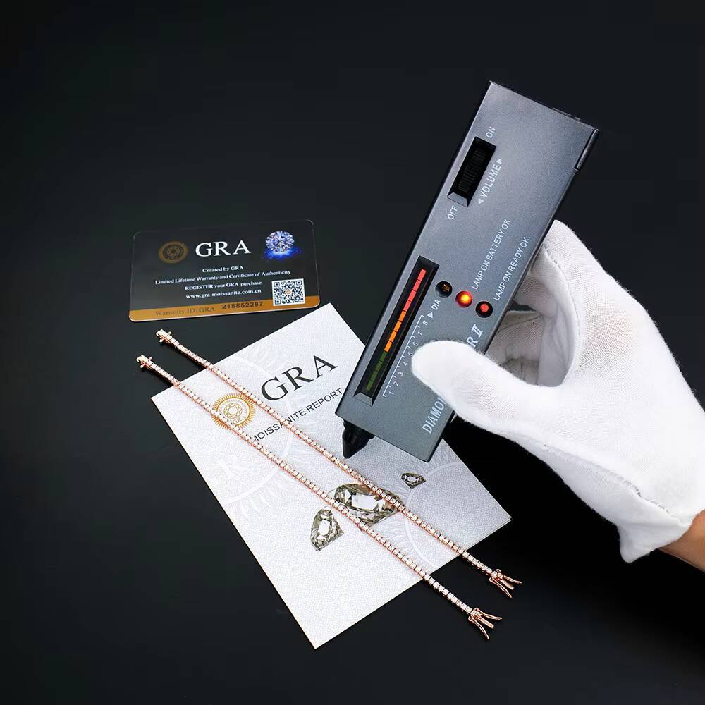 Wholesale Price Jewelry 925 Sterling Silver 2mm Iced Out Vvs1 Gra Certified Cluster Mossanite Moissanite Tennis Chain Bracelet