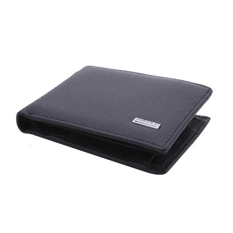Vintage Short Men Wallets Genuine Leather Credit Card Holder Waterproof Men Purse Classic Coin Pocket Black Male WalletT251119