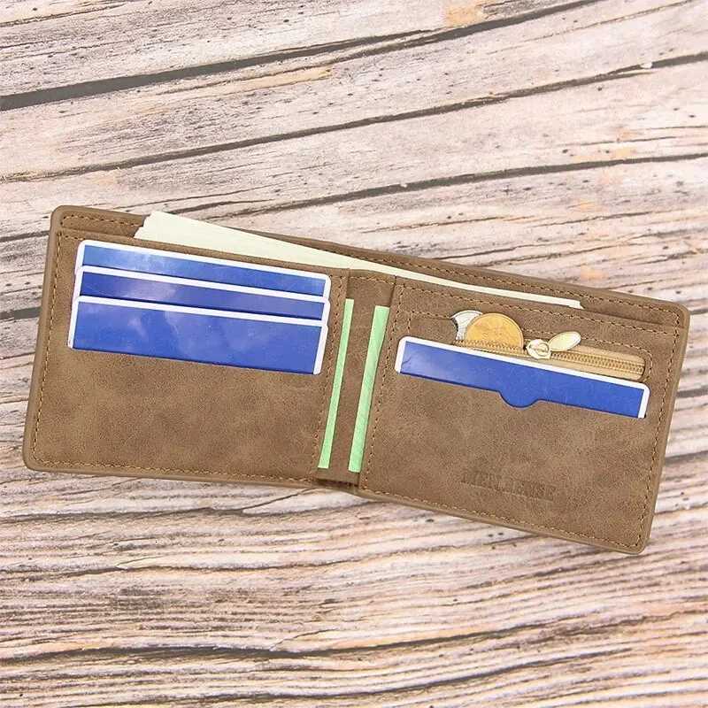 Men Short Wallet with Zipper Coin Pocket Fashion Soft Leather Men Horizontal Slim Money Purses Multifunctional Small WalletsT251119
