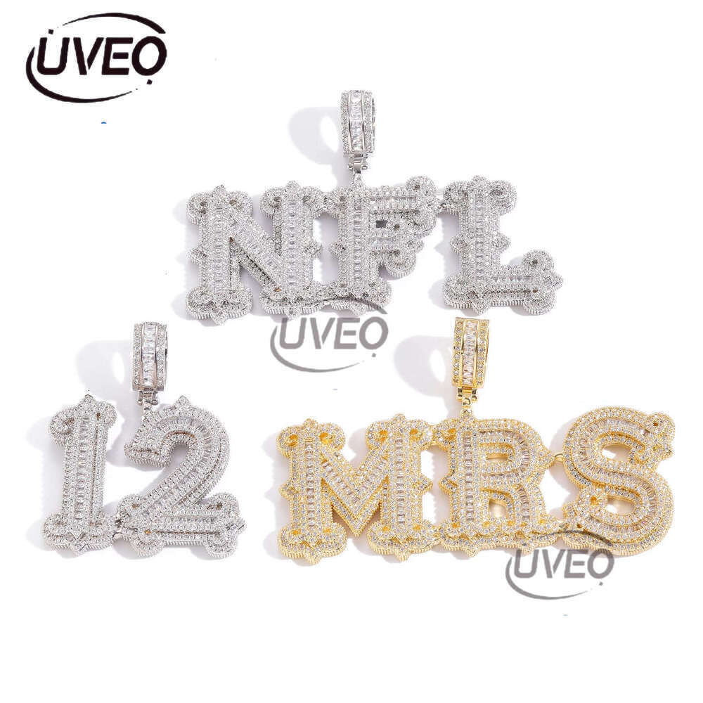 New Hip hop full Cloud pattern with spiny rock candy letter DIY patchwork Ice out VVS Moissanite combination pendant letter necklace Free delivery