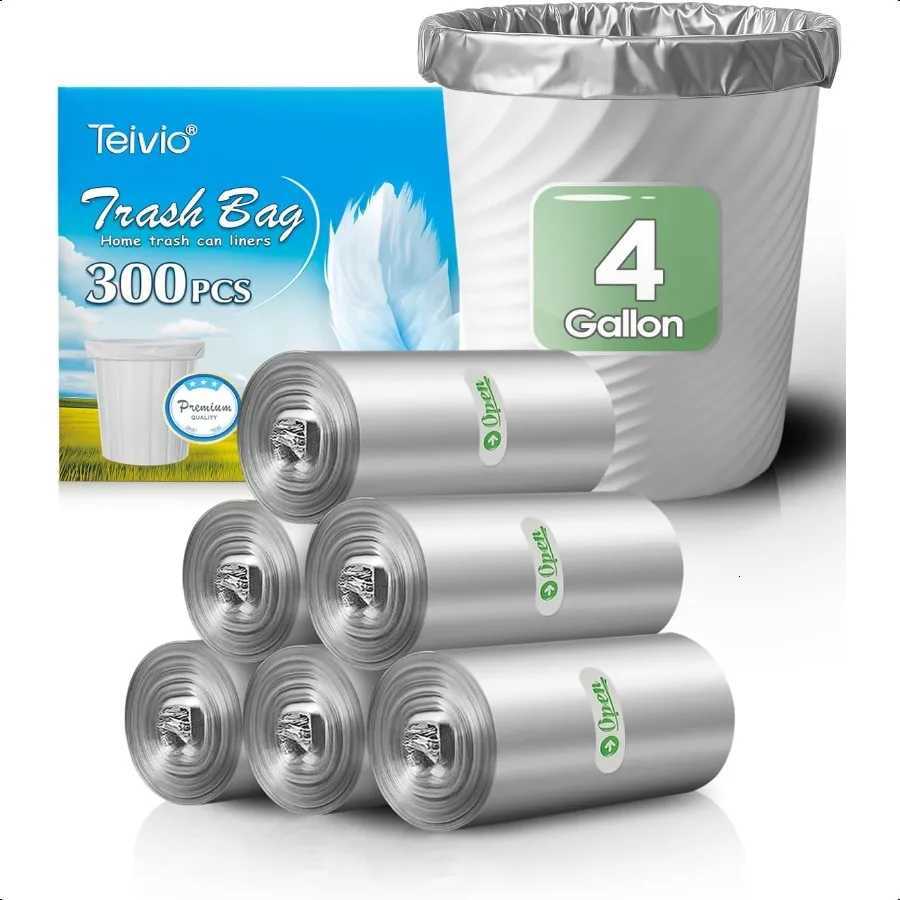 4 Gallon 330 Counts Strong Trash Bags Garbage Bags by Bathroom Trash Can Bin Liners Small Plastic Bags for home office kitchen C251119