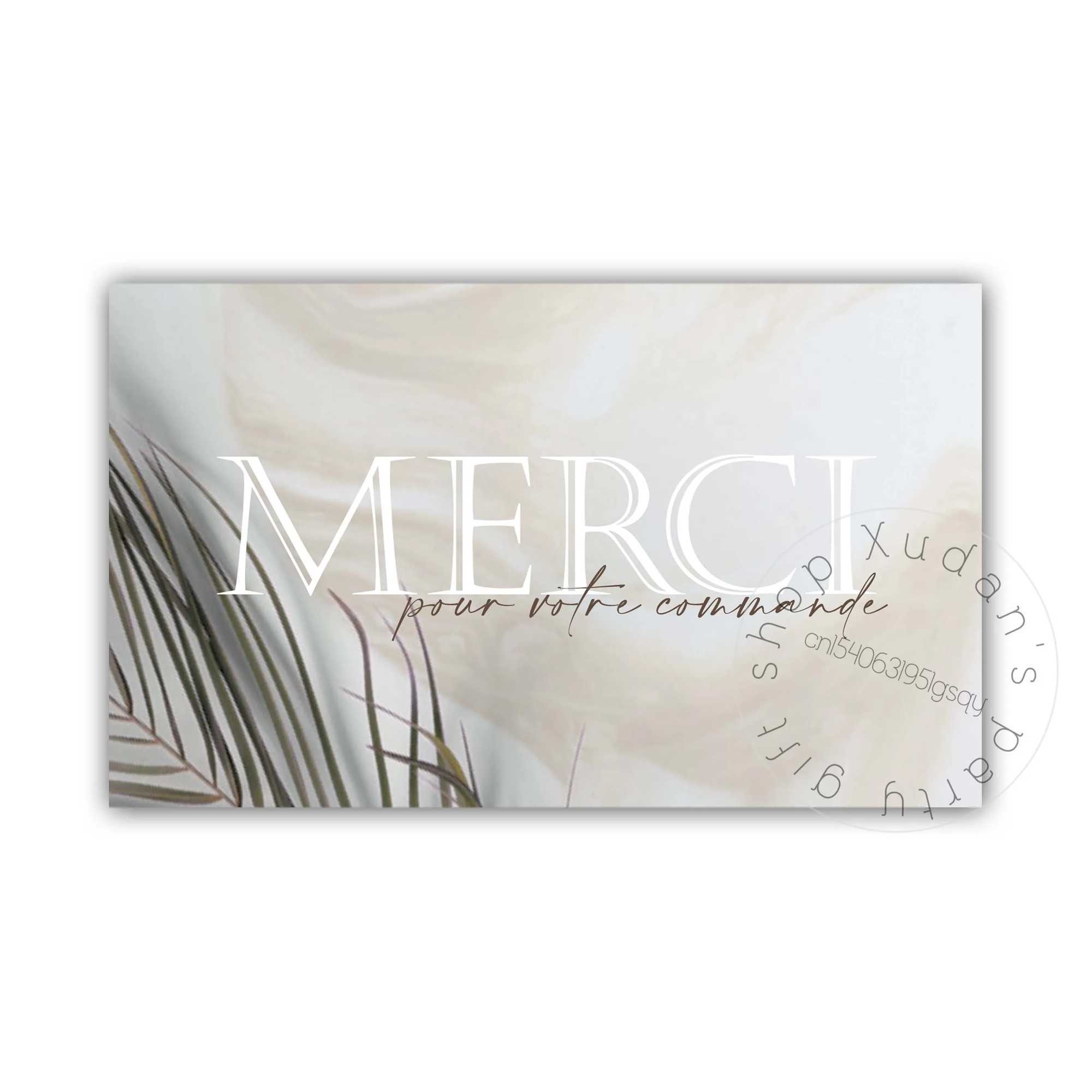30pcs French MERCI Card Thank you for your support Thanks Greeting Card Appreciation Cardstock for Sellers Gift G251119