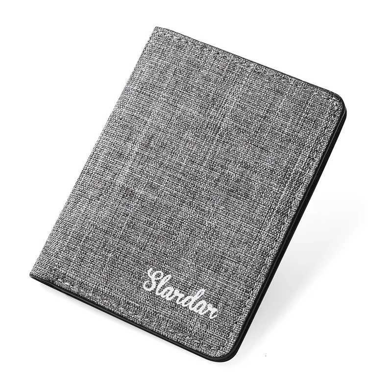 Ultra thin mini short canvas wallet for men simple drivers license card holder compact student walletT251119