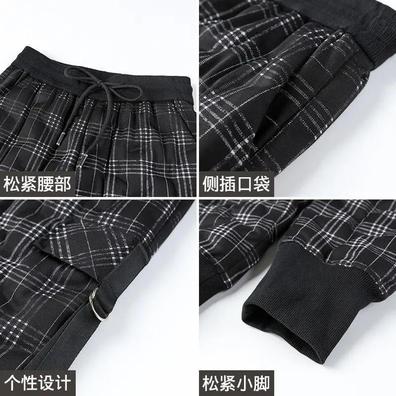 Womens outerwear autumn winter extreme cold in winter. Harbins thick velvet small plaid coat and cotton pants Z260314