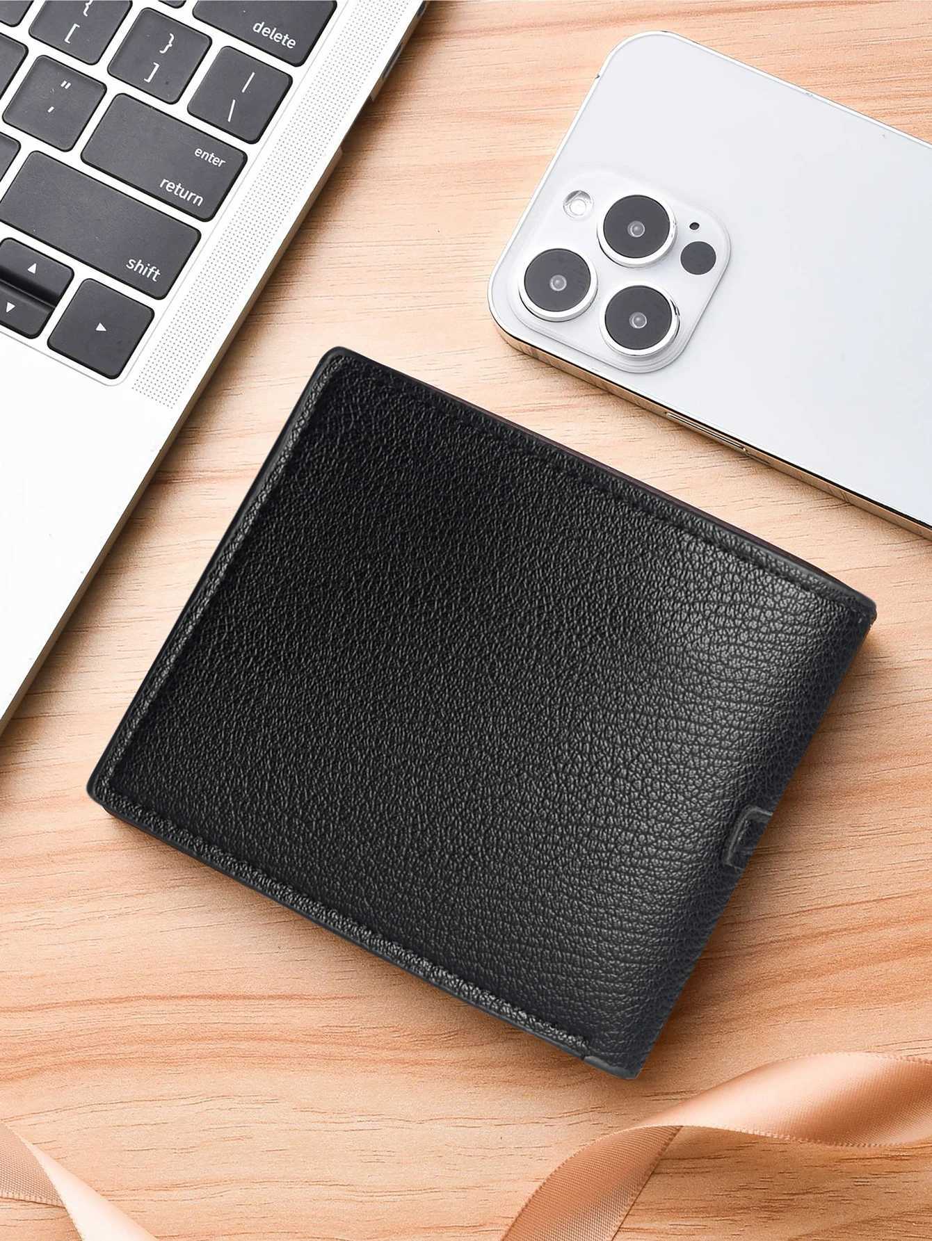 Mens Short Wallet PU Leather Slim Minimalist Front Pocket Wallet with Built-in Zippered Coin Pocket Multiple Card SlotsT251119