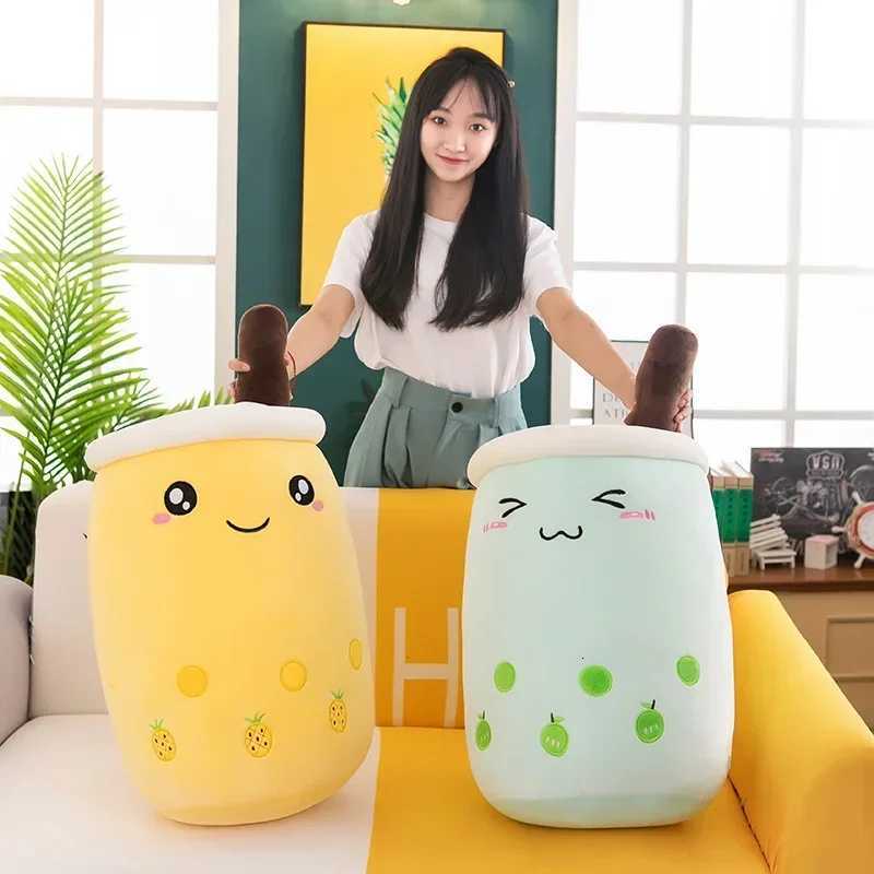 22-70cm Giant Size Bubble Tea Plushies Squishy Milk Tea Boba Peluche Ice Cream Fruits Juice Drink Bottle Prop Decor GiftM251119