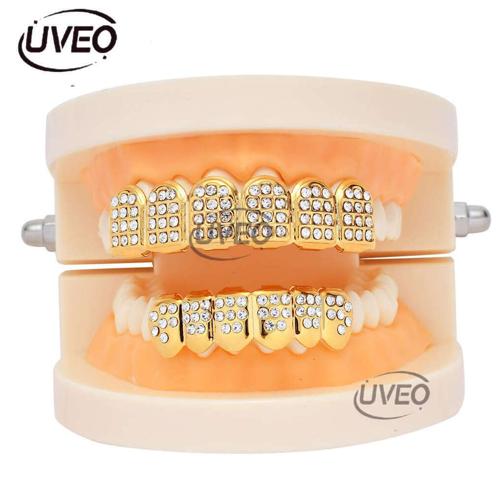 Luxury Hip hop Halloween sparkles sterling silver ice out VVS Moissanite gold-plated braces for men and women Free delivery
