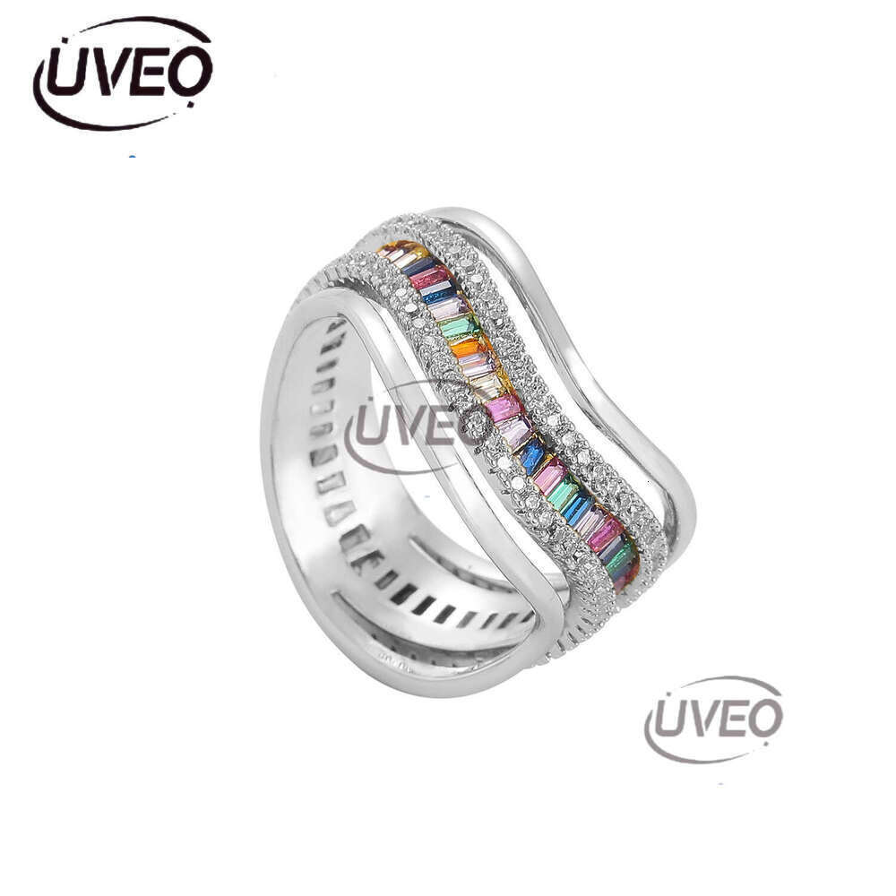 Luxury designer Hip Hop Men Women Irregular personality trend Ice out VVS Moissanite Real Gold plated color full diamond Hip Hop ring