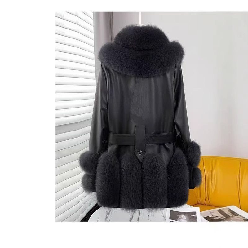 2025 New Winter Fur Coat Imitation Fox Fur Fashionable Womens Thickened Mid-Length Coat for Young Women