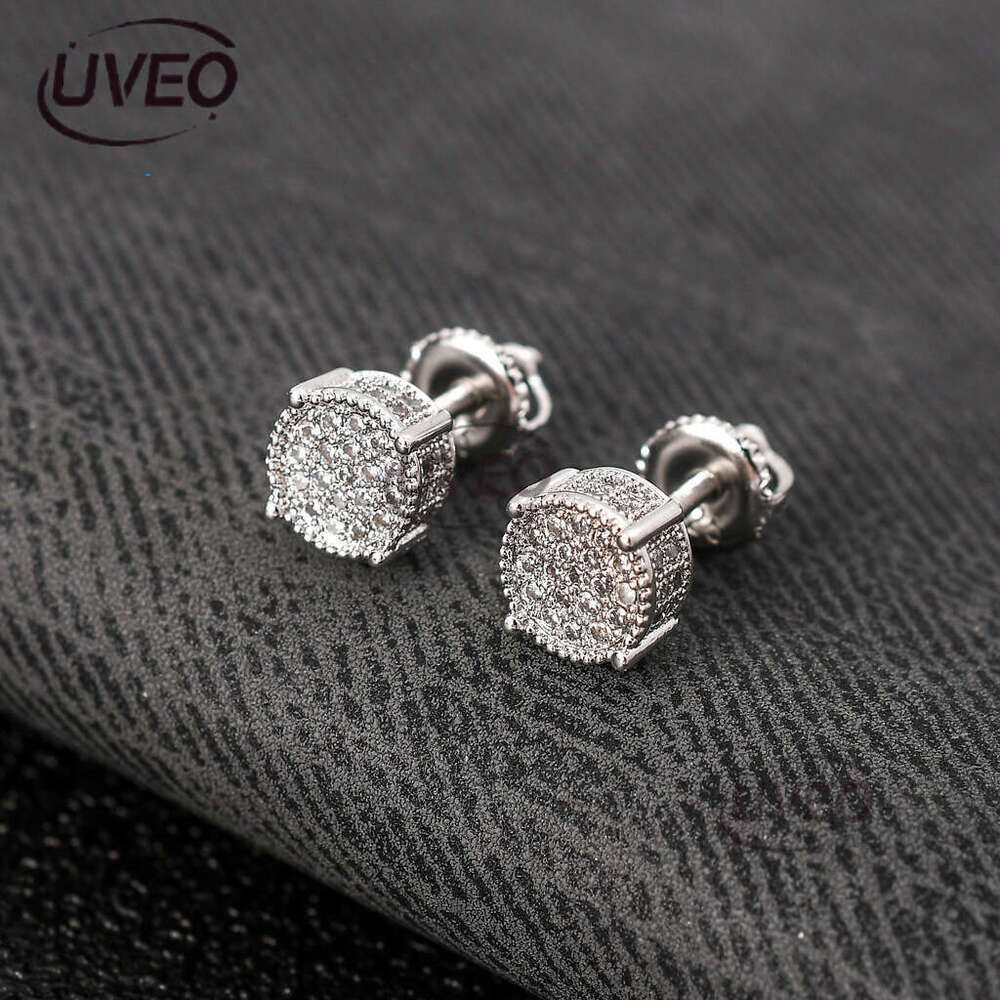 Luxury VVS Ice Moissanite S925 sterling silver stud earrings for men and women Free delivery