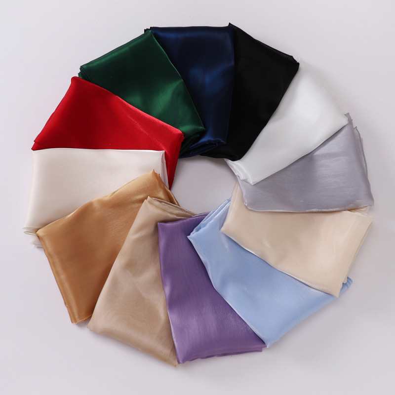 K447 Cross-border Southeast Asian headscarf women's organza shiny silk scarf long strip high-end Malaysian headscarf wrapped head scarf