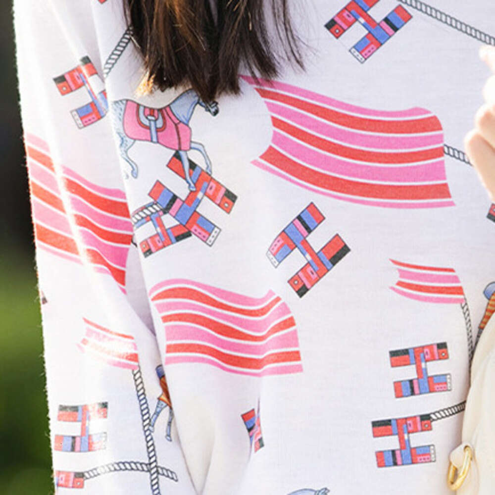 Printed T-Shirt Fashionable Slim And Temperament Knitted Sweater Pullover Korean Long-Sleeved Base Shirt