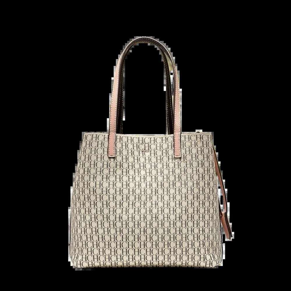 For CH Premium Versatile Leather Crossbody Large Capacity Daily Commuter Tote Bag Letter Print Design Ladies Fashion