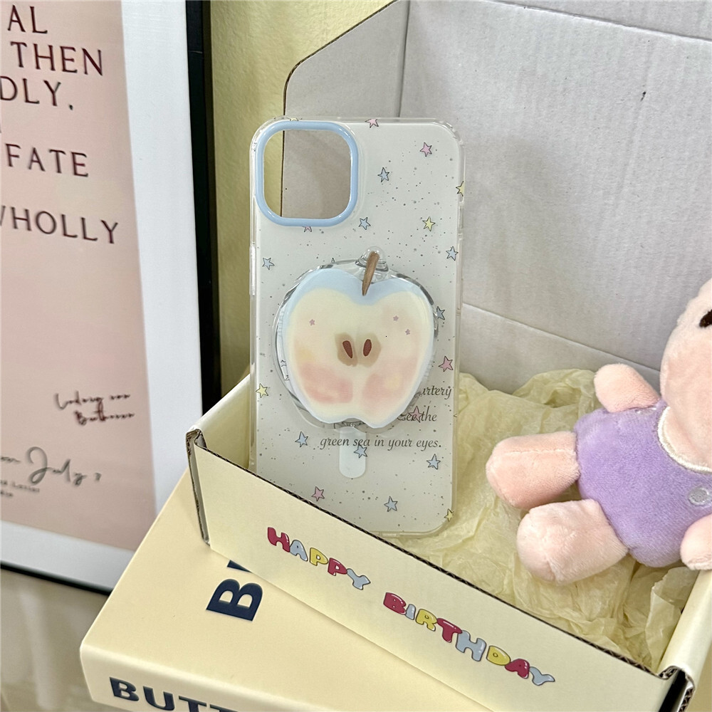 Colorful Star Phone Case Compatible with iPhone 17 Pro Simple Cartoon Magnetic Apple Stand Protective Case iPhone 16/15