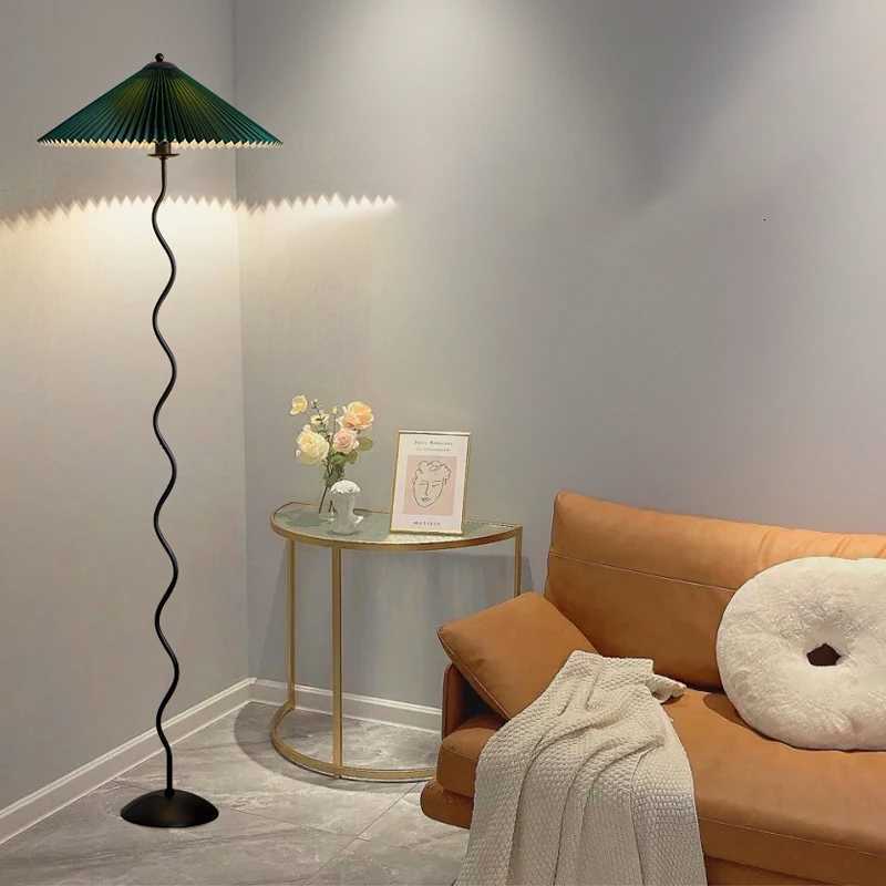 Nordic Minimalist Pleated Fabric Led Floor Lamp Living Room Home Decor Sofa Corner Standing Table Light Bedroom Bedside Lamp M251119