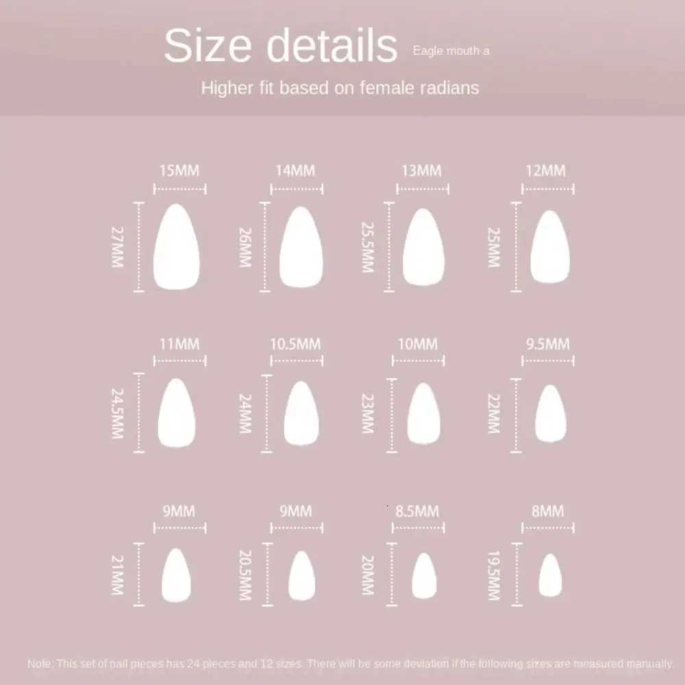 24pcs Stiletto French False Nails Detachable Artificial Solid Color Fake Nails Press on Nails Full Cover Nail Tips DIY ManicureT251118T251119