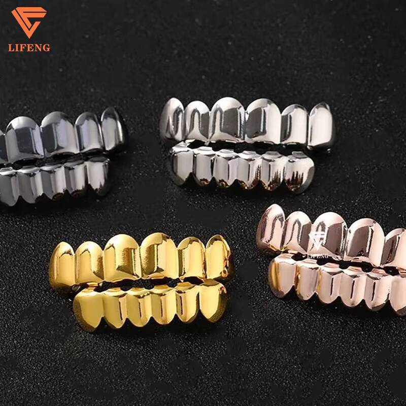 Hiphop Grillz Ice Honey Comb Inlay VVS Moissanite Silver White Gold Plated Diamond Personality Custom Rapper Singer Grillz Men
