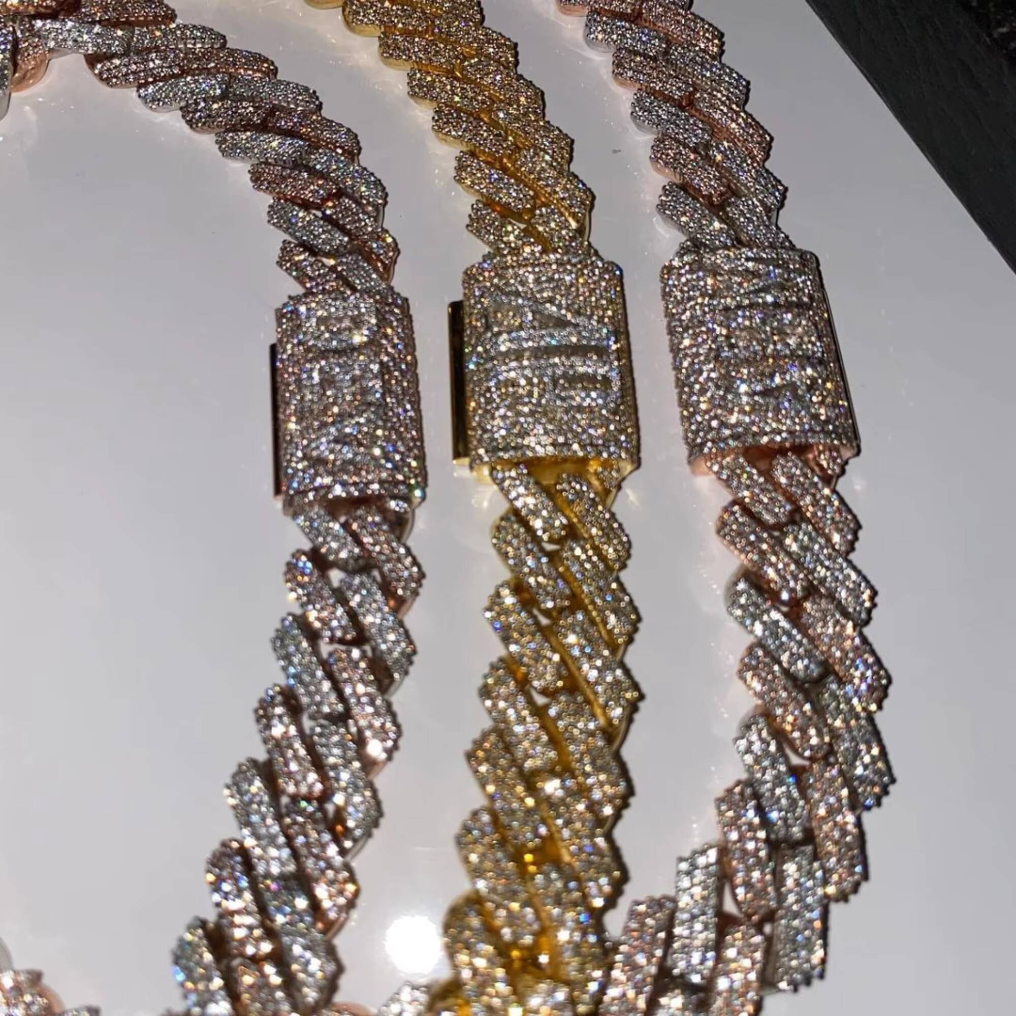 Best Selling 16mm Iced Hip Hop Cuban Chain D Color VVS Moissanite Brilliant Cut Gold Plated 925 Sterling Silver High Quality