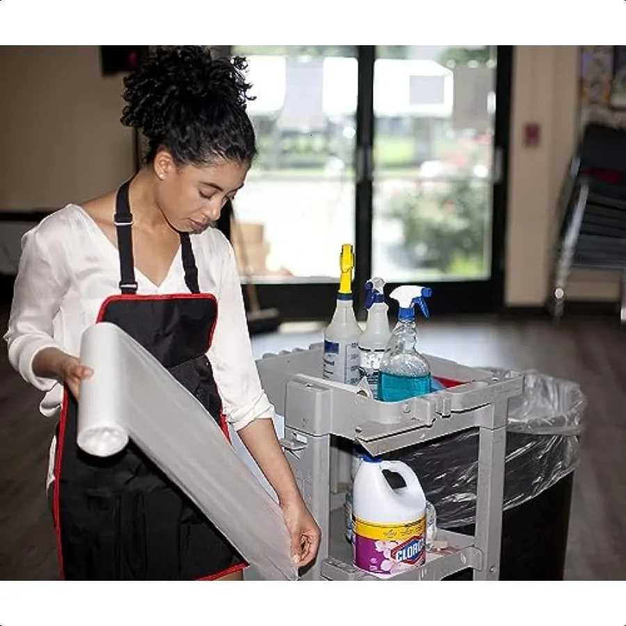 High Density Trash Bags 60 Gallon 150 Count 22 Micron eq 38 x 60 Black for Bathroom Office Industrial Commercial Janitorial Mun C251119