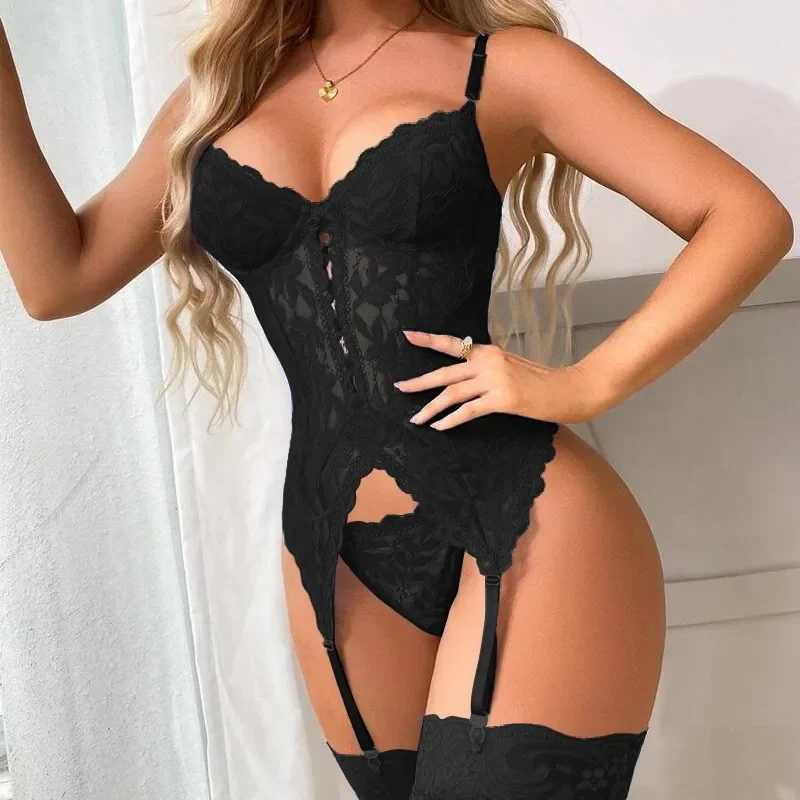 Womens clothing sexy lace underwear solid color sissy clothing set W250419