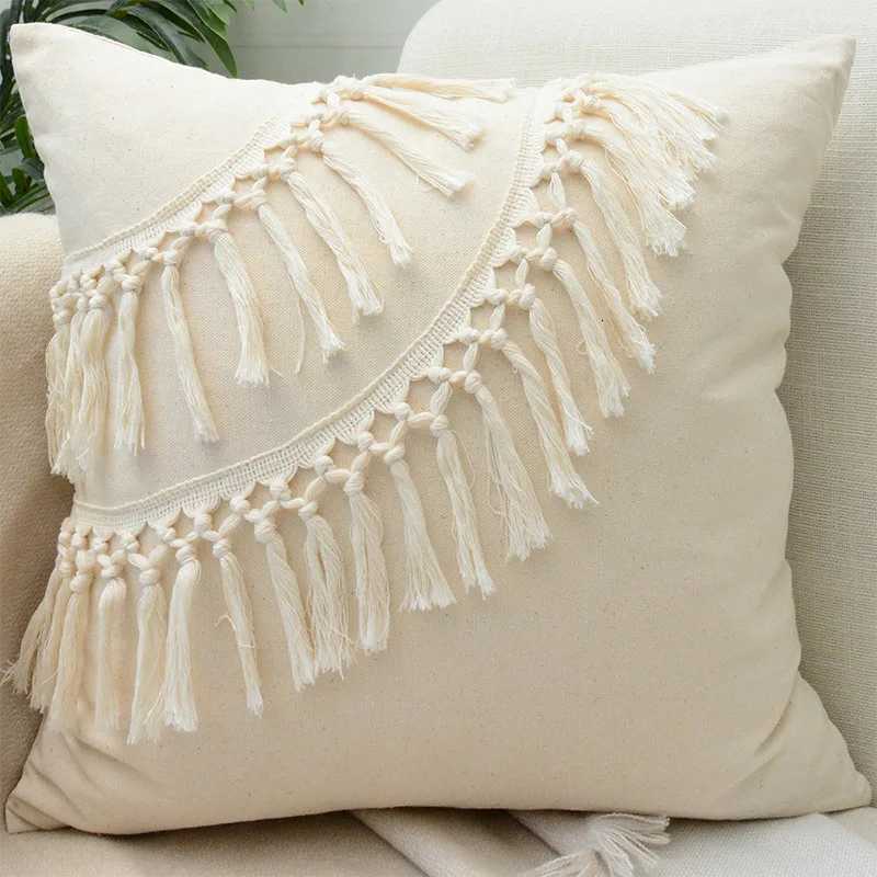 Cross-border Bohemian Moroccan cotton and linen fringed cover ins sofa cushion coverM251119
