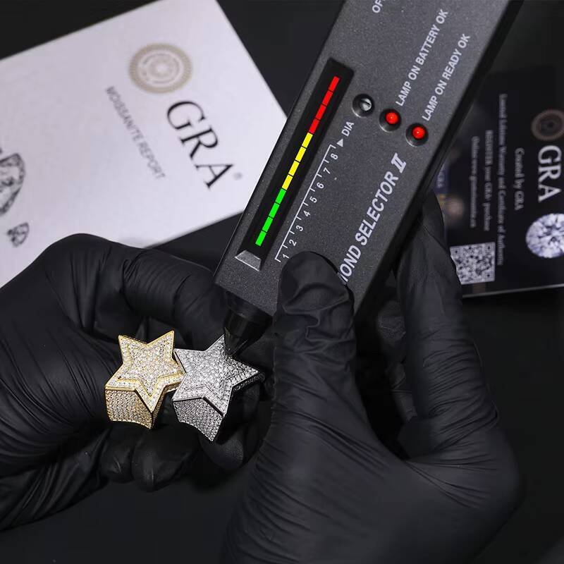 Star Shape Design Hip-hop Ring High Quality GRA Certification VVS Moissanite Diamond Jewelry Ring for Men or Women